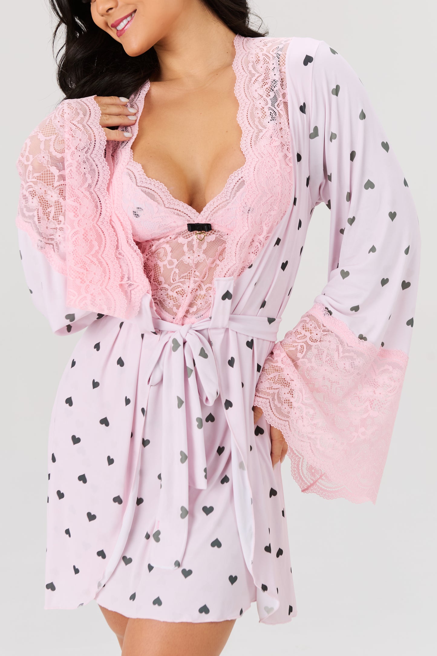 Kit Camisola e Robe - Coração