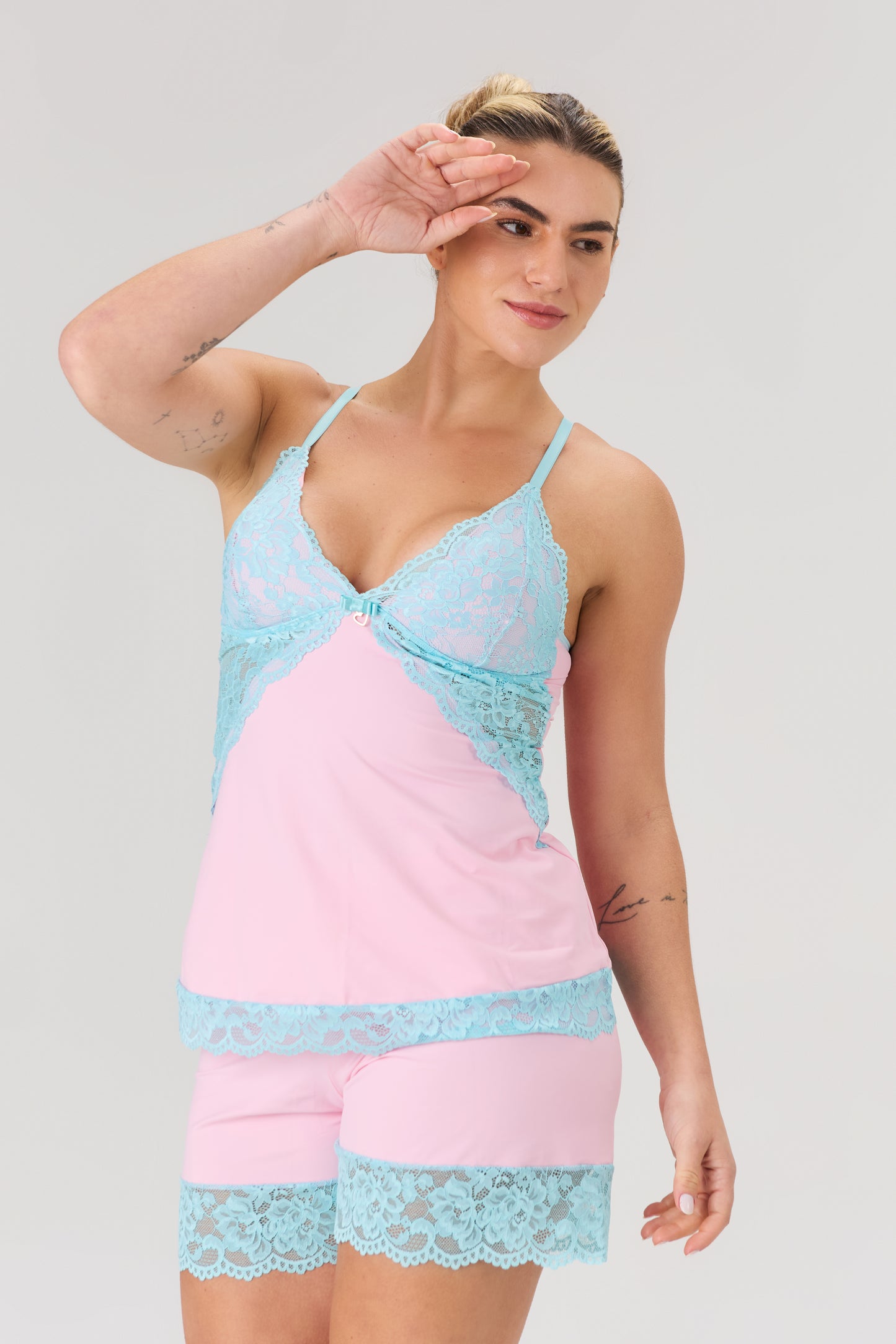 Babydoll Rosa e Verde